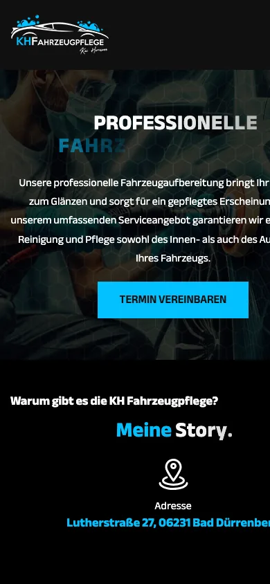 kh-fahrzeugpflege.de auf dem Smartphone